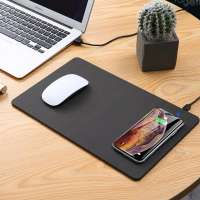 Best Quality PU Ultra Thin Wood Grain Mousepad Wireless Charger with Fast Shipping Free Custom