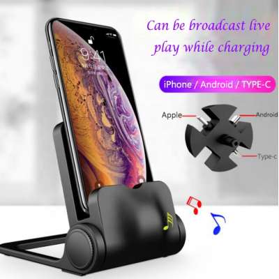 Newest 3 in 1 Android TYPE-C IOS Quick Charger WQ27 10W Wireless Charging Dock Car Bracket  for iPhone