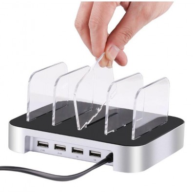 Multi 4 Port USB Charger Station Fast Mobile Phone Dock Charger station Stand Phone Holder for Smartphone