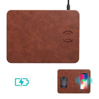 Portable 2 in1 PU Leather Wirelesspad Charger Fast Qi Wireless Charger for iPhone for Samsung